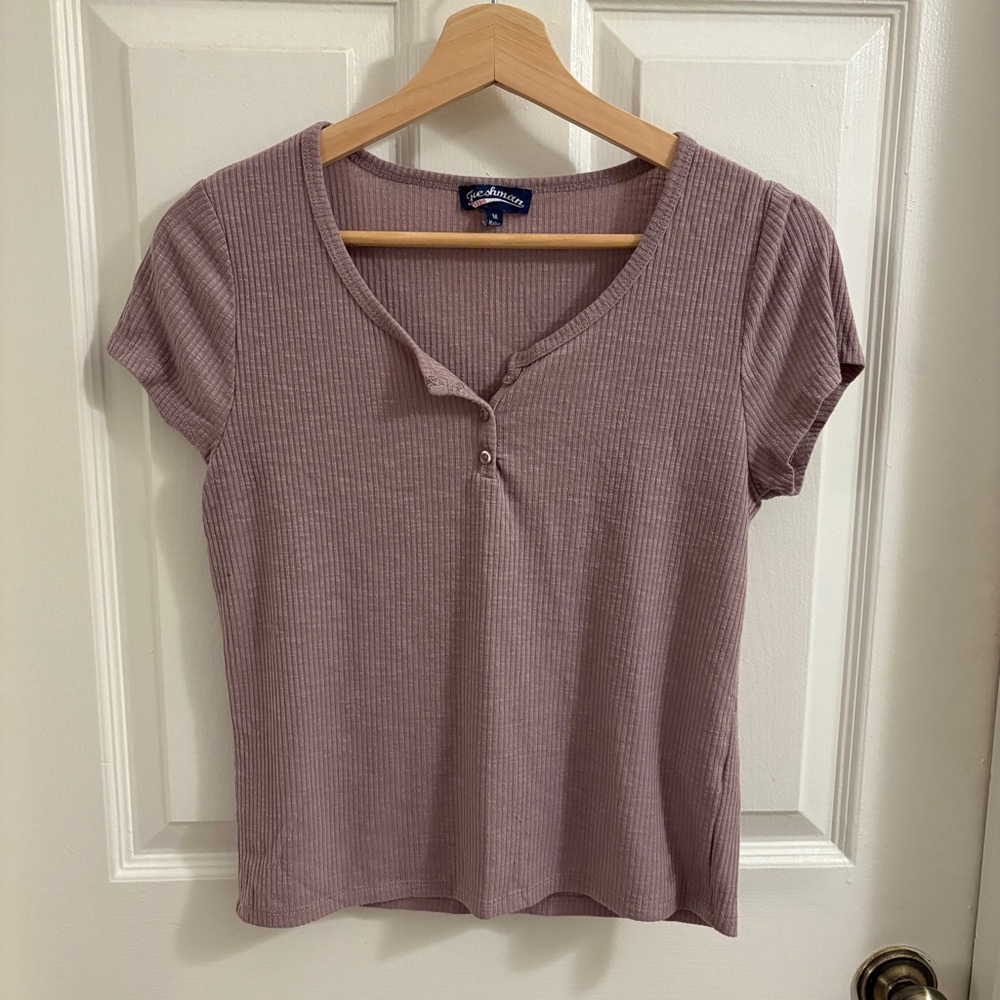 Ribbed Henley T-Shirt